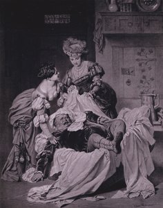 Szene aus Shakespeares Die lustigen Weiber von Windsor (Akt III, Szene 3) (Lithografie) von Heinrich Lossow