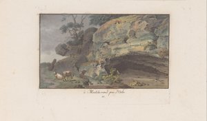Hirte vor einer Höhle in Montcherand (Landschaften in der Schweiz)