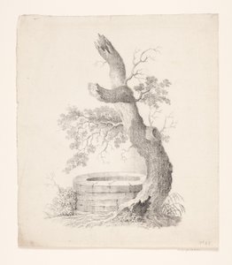Ein alter Baum an einem Brunnen von Heinrich Wenzler