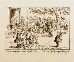 Geburtstagsblatt zum 80. Geburtstag von Liebermann / H.Zille von Heinrich Zille