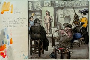 In der Damenklasse von Heinrich Zille