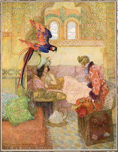 Der fliegende Koffer aus Märchen von Hans Christian Andersen, veröffentlicht 1911 von Heinrich and Urban Lefler