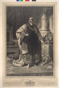 Ganzfigur stehend Franz Joseph I. im Vliesgewand
