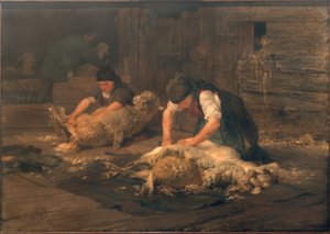 Die Schafschur von Heinrich von Zügel