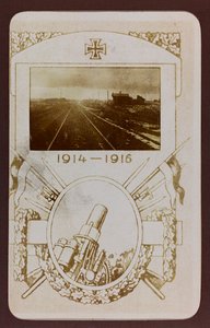 Erster Weltkrieg: die Ukraine in den Jahren 1914-1916 während der Invasion der deutschen Armee. Eisenbahnschienen (s/w Foto) von Heldenfriedhof Dsessentniki (attr. to)