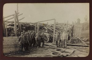 Erster Weltkrieg: die Ukraine in den Jahren 1914-1916 während der Invasion der deutschen Armee. Gruppe von Soldaten (s/w Foto) von Heldenfriedhof Dsessentniki (attr. to)