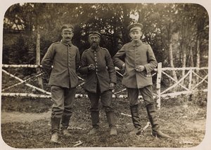 Erster Weltkrieg: Ukraine in den Jahren 1914-1916 während der Invasion der deutschen Armee. Gruppe von Soldaten (s/w Foto) von Heldenfriedhof Dsessentniki (attr. to)