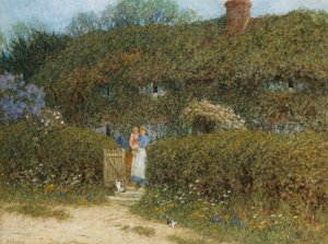 Ein Cottage in Freshwater, Isle of Wight von Helen Allingham