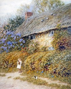 Altes Häuschen in Freshwater, Isle of Wight von Helen Allingham