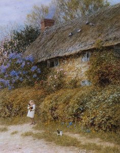 Altes Cottage in Freshwater, Isle of Wight von Helen Allingham