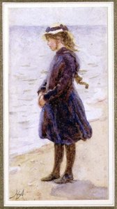 Porträt eines Mädchens am Strand von Helen Allingham