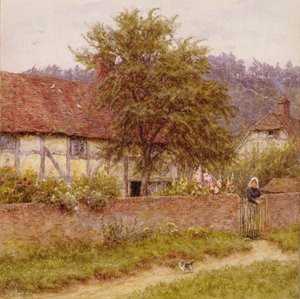 Das streunende Kätzchen, ca. 1891 von Helen Allingham