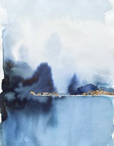 Goldener Horizont Blaues Landschaftsbild