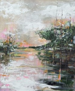 Rosa Himmel Wasserszene