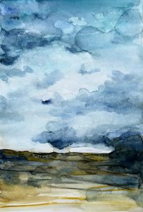 Turbulenter Himmel über Land