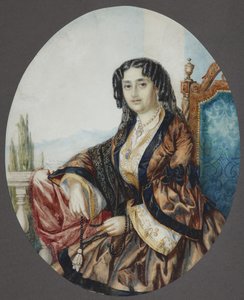 Porträt von Prinzessin Nino Aleksandrovna Griboyedova geb. Chavchavadze, 1856