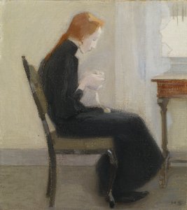 Mädchen beim Häkeln