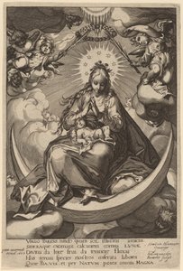 Die Jungfrau und das Kind auf der Mondsichel von Helias van den Bossche after Abraham Bloemaert