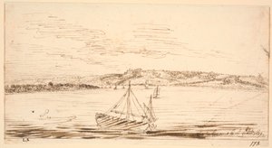 Flussansicht von Lormont, Bordeaux, von der Garonne aus gesehen