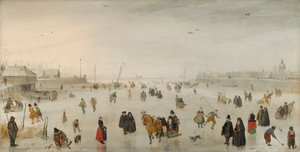 Eine Szene auf dem Eis von Hendrick Avercamp