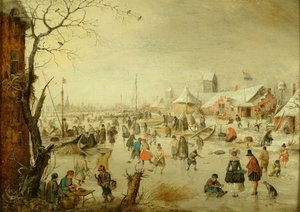 Eine Szene auf dem Eis, um 1630