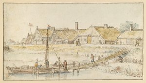 Dorfstraße am Kanalufer von Hendrick Avercamp