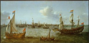 Ansicht des Ij bei Amsterdam von Hendrick Cornelisz. Vroom