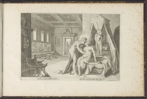 Apollo verführt Leucothea von Hendrick Goltzius (workshop of)