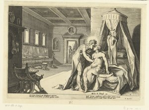 Apollo verführt Leucothea von Hendrick Goltzius (workshop of)
