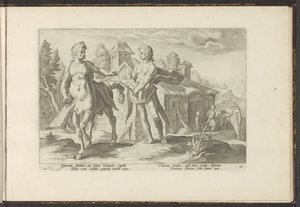 Apollo vertraut Asclepius Chiron an von Hendrick Goltzius (workshop of)