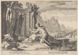 Kadmos befragt das Orakel von Delphi von Hendrick Goltzius (workshop of)