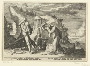 Deukalion und Pyrrha erschaffen eine neue Menschheit von Hendrick Goltzius (workshop of)