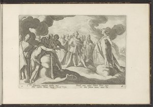 Götter bitten den Sonnengott, wieder in seinen Wagen zu steigen von Hendrick Goltzius (workshop of)
