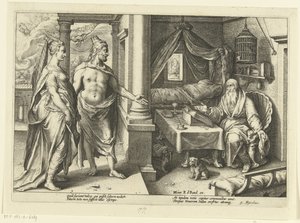 Juno und Jupiter beraten sich mit Tiresias