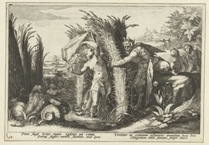 Pan und Syrinx von Hendrick Goltzius (workshop of)