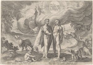 Prometheus erschafft den ersten Menschen von Hendrick Goltzius (workshop of)