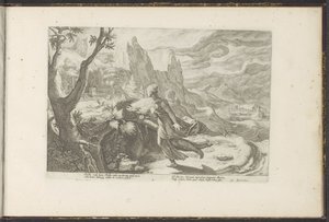 Thisbe flieht vor einem Löwen
