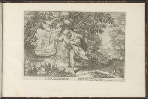 Tiresias schlägt zwei paarende Schlangen von Hendrick Goltzius (workshop of)