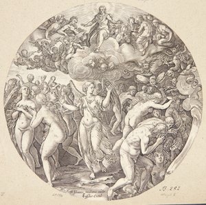 Die Trennung der Erlösten von den Verdammten von Hendrick Goltzius