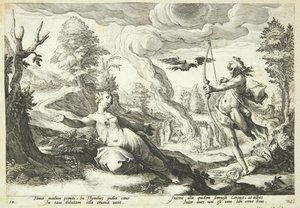 Apollon tötet Koronis von Hendrick Goltzius