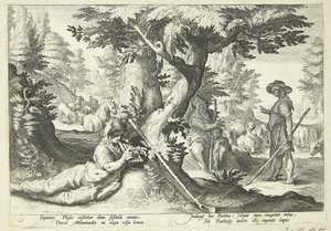 Battus wird in Stein verwandelt von Hendrick Goltzius
