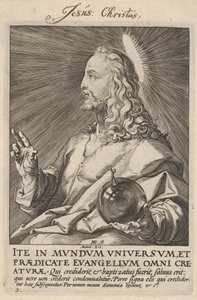 Christus, aus "Christus, die Apostel und St. Paulus mit dem Glaubensbekenntnis" von Hendrick Goltzius