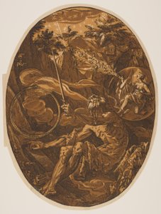 Demogorgon in der Höhle der Ewigkeit, aus Die Gottheiten von Hendrick Goltzius