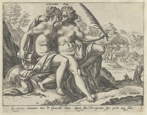 Eintracht und Frieden (Concordia / Pax) von Hendrick Goltzius