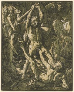 Herkules und Cacus von Hendrick Goltzius