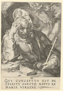 Jakobus der Ältere, Blatt 3 der Folge "Christus, die zwölf Apostel und Paulus" von Hendrick Goltzius