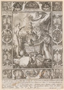 Kindheit Christi, Blatt 3 der Folge "Das Leben Christi" von Hendrick Goltzius