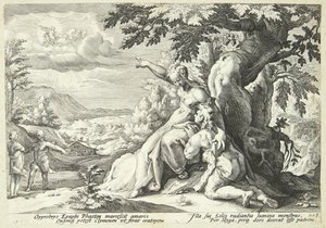 Klymene ermutigt Phaeton, Helios zu finden von Hendrick Goltzius