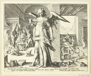 Der Arzt als Engel von Hendrick Goltzius
