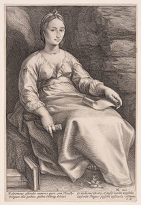 Melpomene, die Muse der Tragödie, aus Die Neun Musen von Hendrick Goltzius